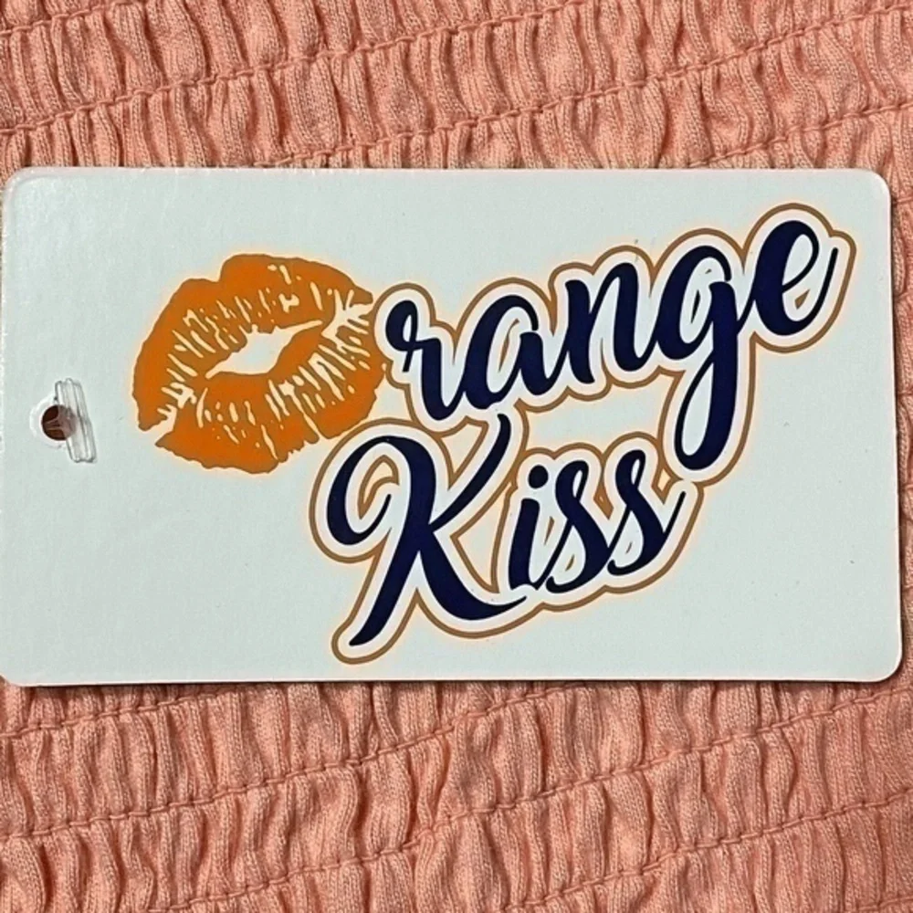 Orange Kiss Crop Top/Blouse Women L NWT